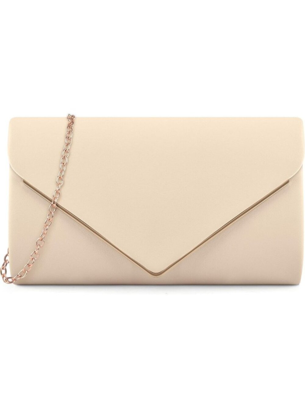 Women's Pink Pu Leather Clutch Purse Evening Party Wedding Shoulder Bag